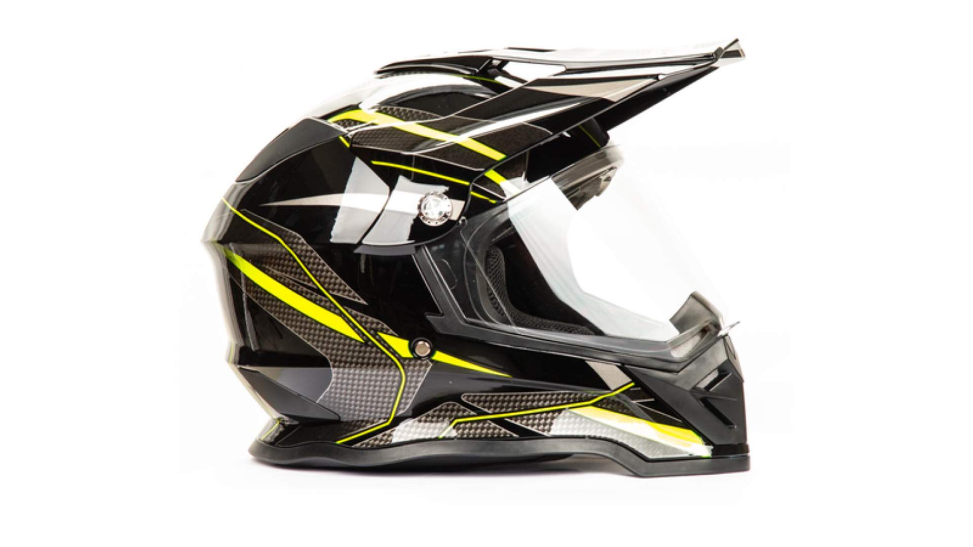 Шлем мото мотард HIZER B6197-1 №4 (L) black/yellow